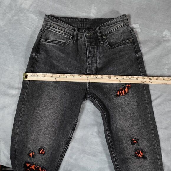 Ksubi Van Winkle Angst Fire Patch Skinny Jeans Womens 28 (Fits 26x27.5) Altered - Picture 15 of 15